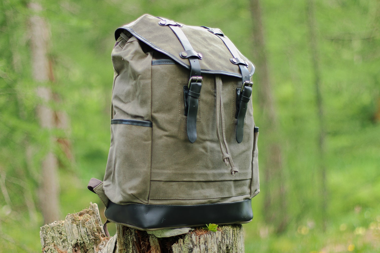 canvas material travel backpack