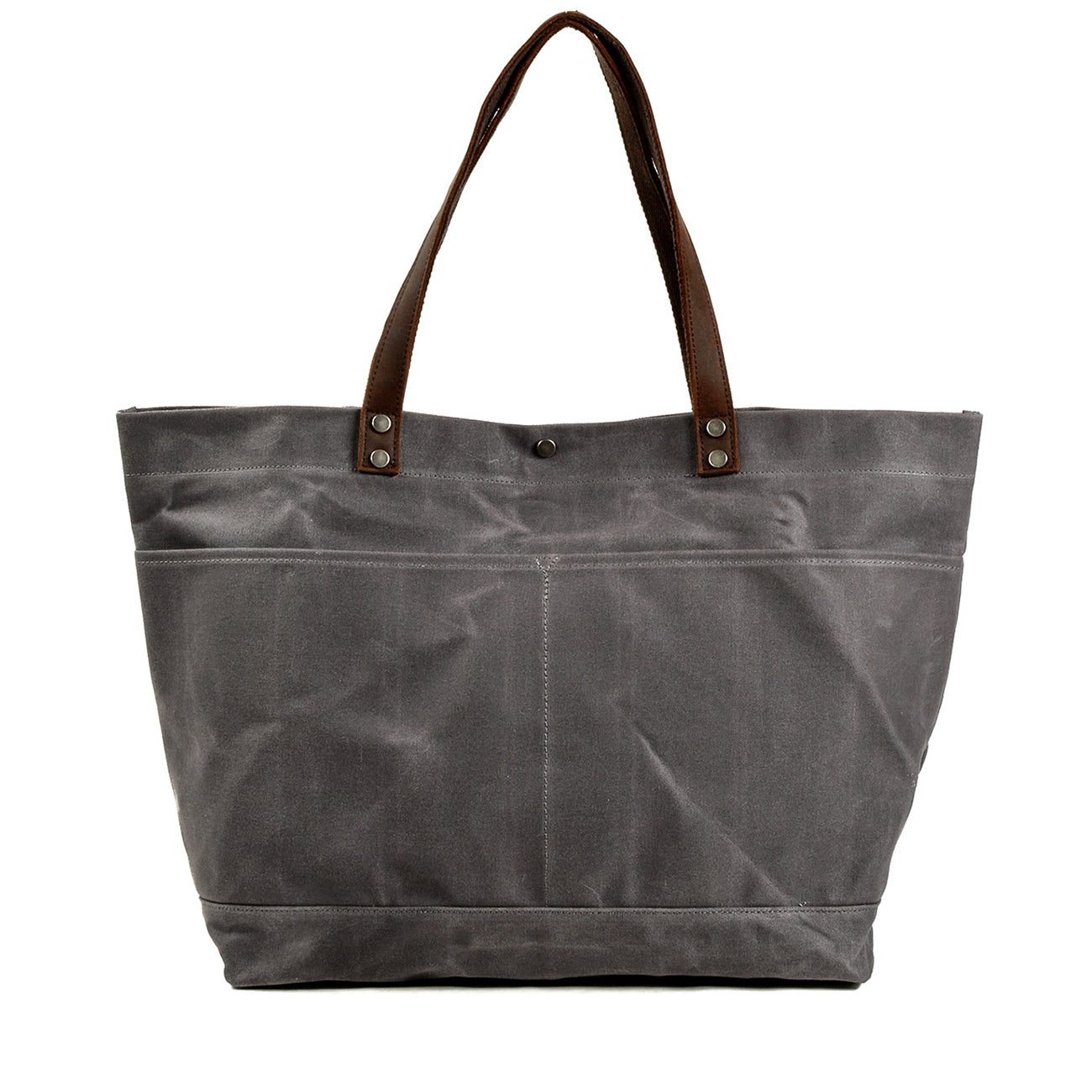 grey waxed tote bag