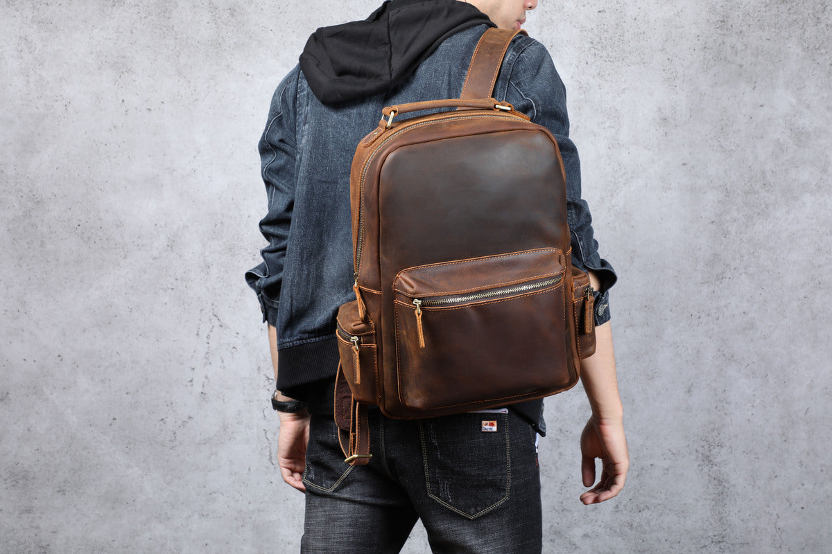 everyday use womens sleek genuine leather backpack