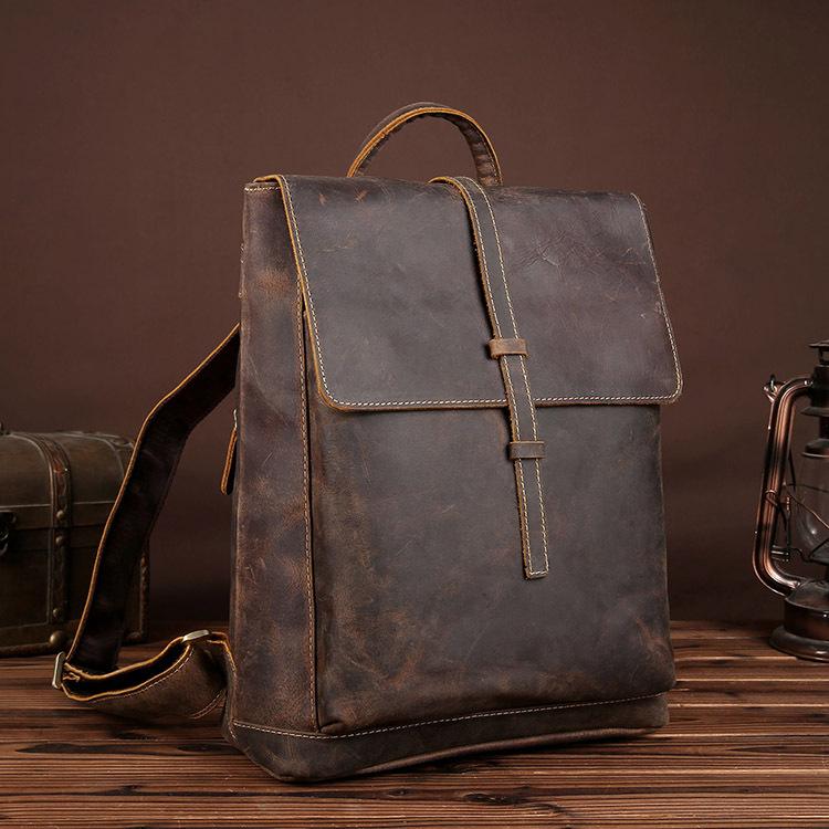 everyday use real leather carry on bag for men with with sturdy stitching and webbing