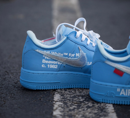 off white air force 1s blue