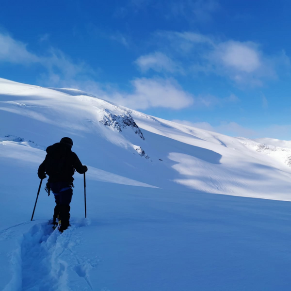 Photo of backcountry skier in La Grave France