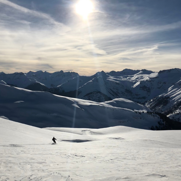 Photo of backcountry skier in Silverton, CO