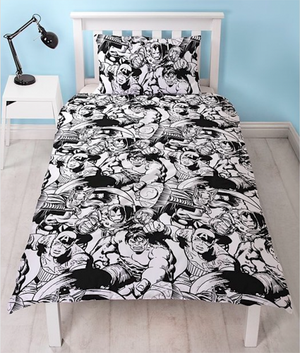 Official Marvel Comic Crop Reversible Single Duvet Cover With