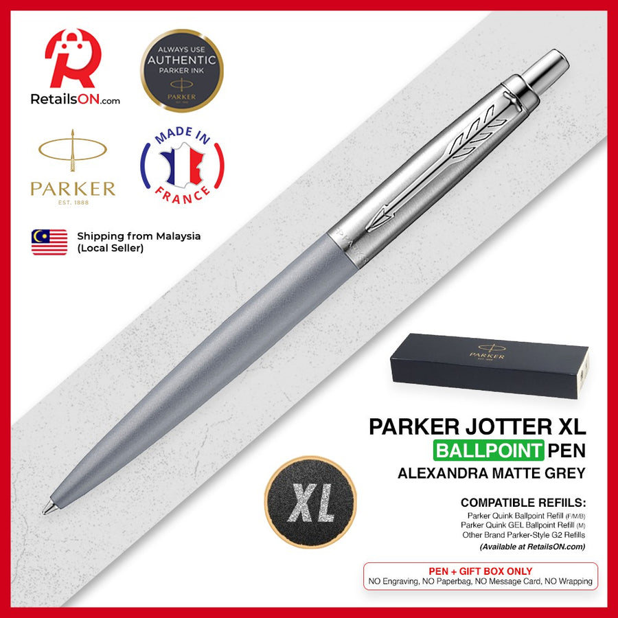 Parker Jotter XL Ballpoint Pen - Greenwich Matte Green CT (with Black -  Medium (M) Refill) / {ORIGINAL} / [RetailsON]