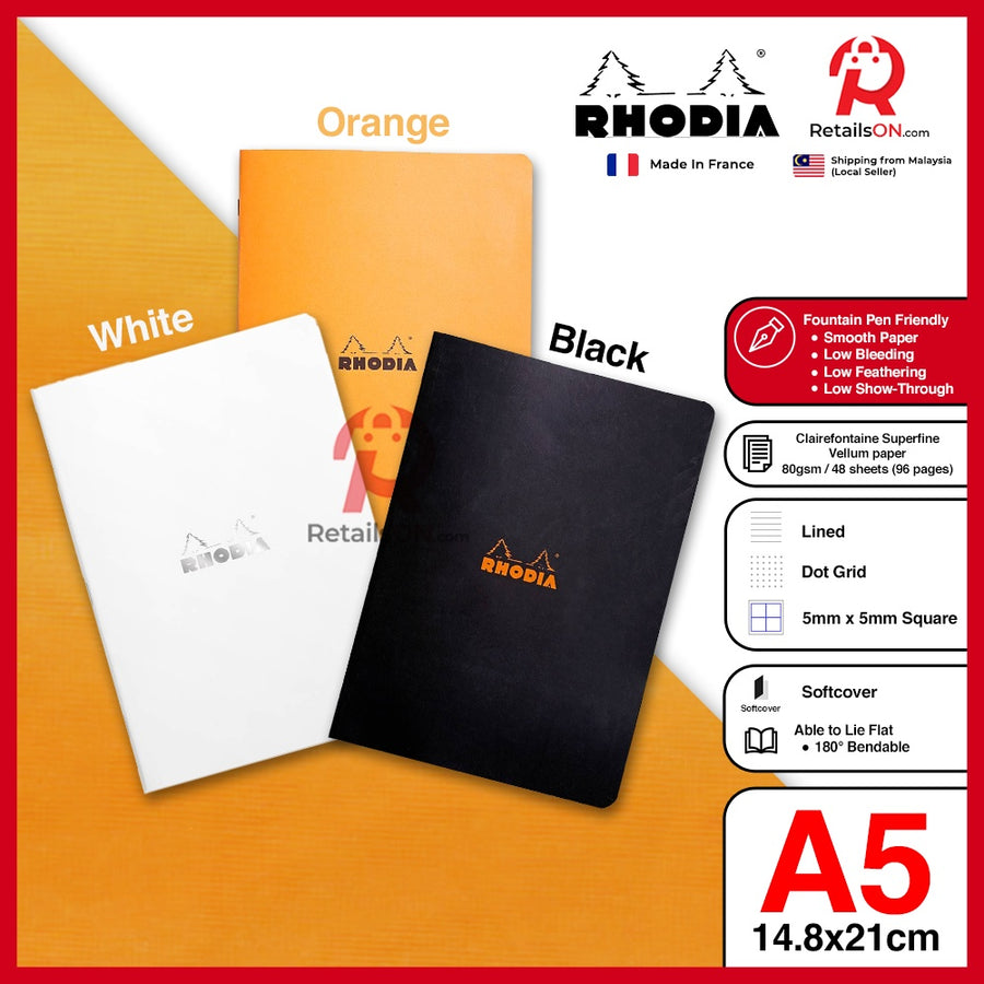 RHODIA Notebook - Classic Stapled Series (A4) - Fountain Pen