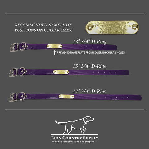 LCS Dayglow D-Ring Brass Nameplate Placement Guide