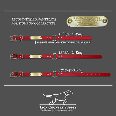 LCS LeatherFeel Brass Nameplate Placement Guide