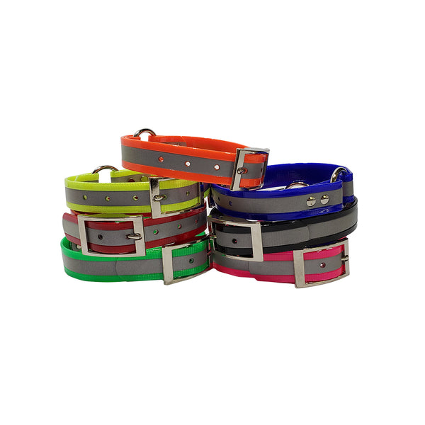 3/4 Premium Glow Tuff Reflective Center Ring Dog Collar