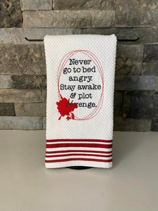 Never Go To Bed Angry embroidery design (4 sizes included) DIGITAL DOWNLOAD
