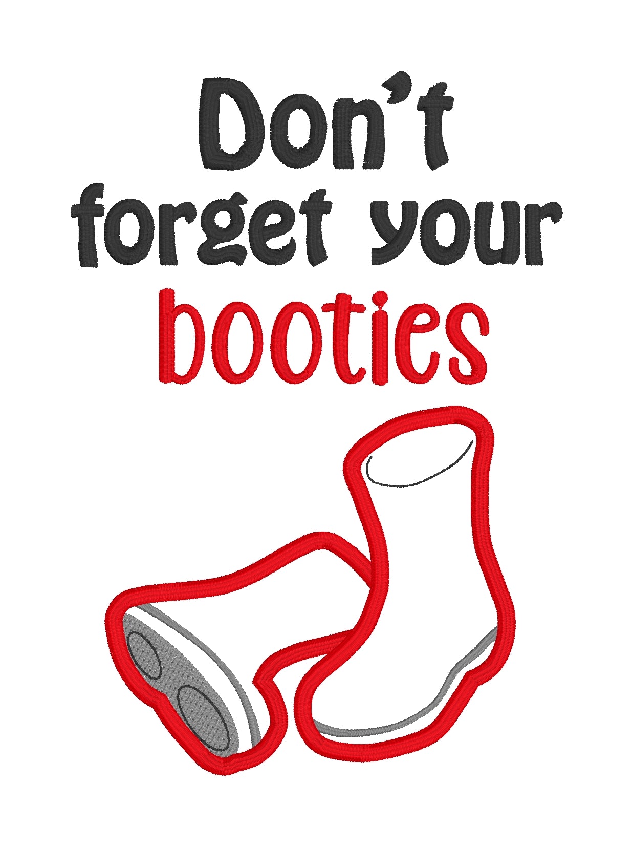 Don T Forget Your Booties Applique Embroidery Design 4 Sizes Included Nosy Pepper Patterns