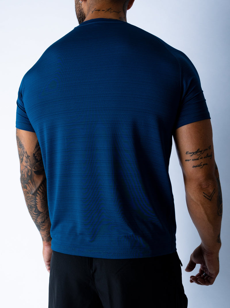 Dry-Fit Checkered Blue T-Shirt - Sportmonkey