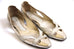 CALVIN KLEIN White & Gold Leather Flats