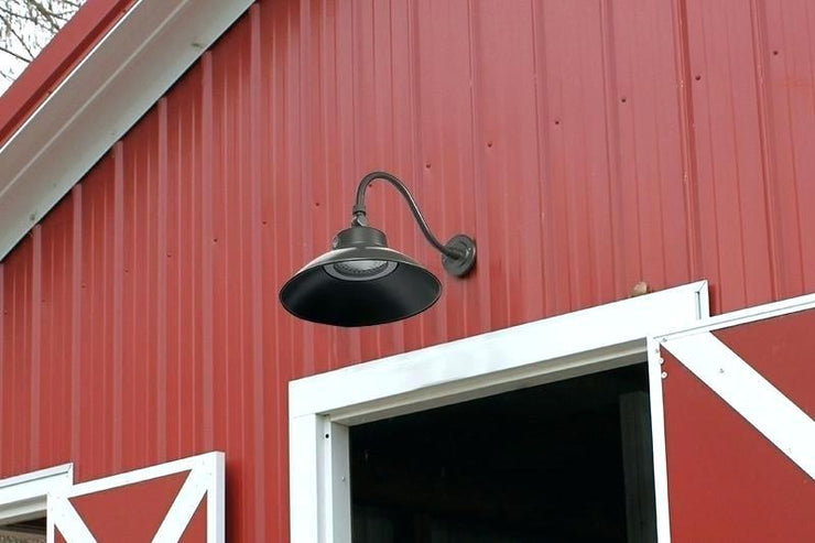 14 Led Dusk To Dawn Gooseneck Barn Lights Warehouse Lighting Com