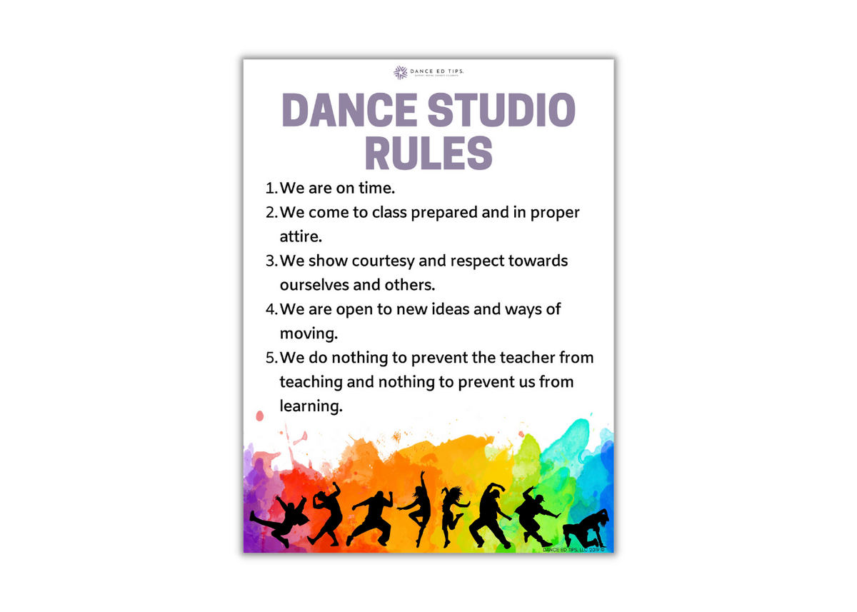 Class Rules Poster (Digital Download) - Dance Ed Tips