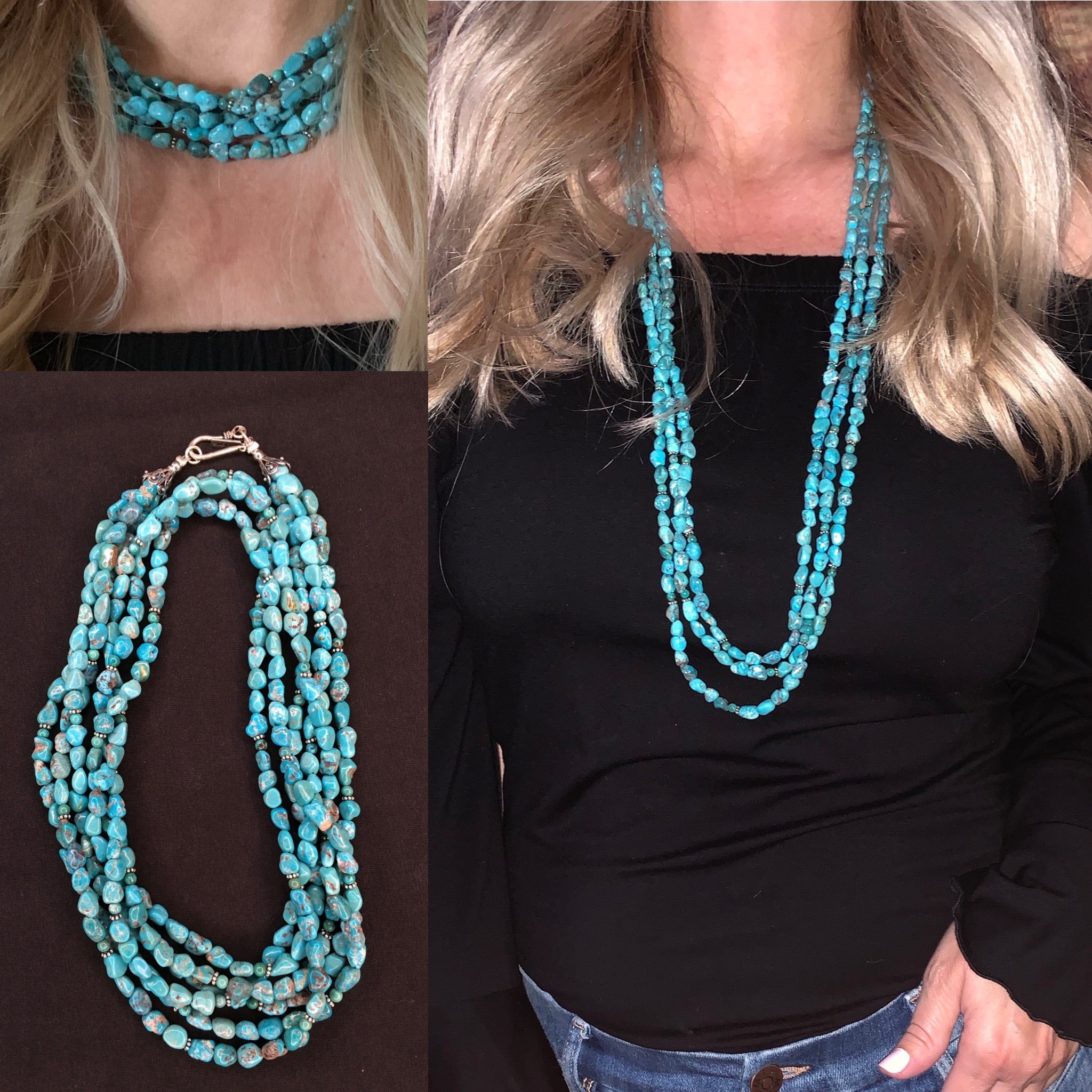 Three Strand Turquoise \u0026 Sterling 