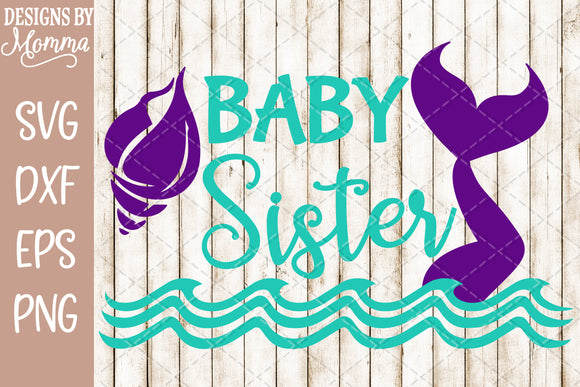 Download Baby Sister Mermaid Shell Svg Dxf Eps Png Designs By Momma