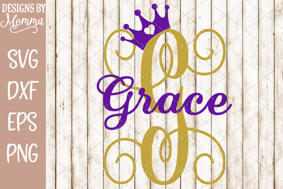 Download Grace And Letter G Monogram With Crown Svg Dxf Eps Png Designs By Momma