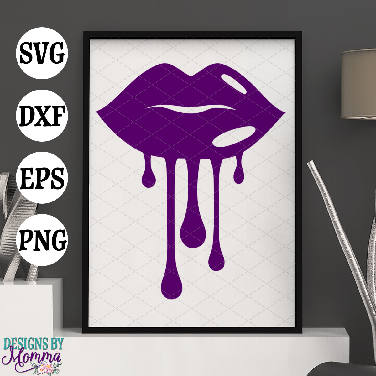 Download Dripping Lips Single SVG DXF EPS PNG - Designs by Momma