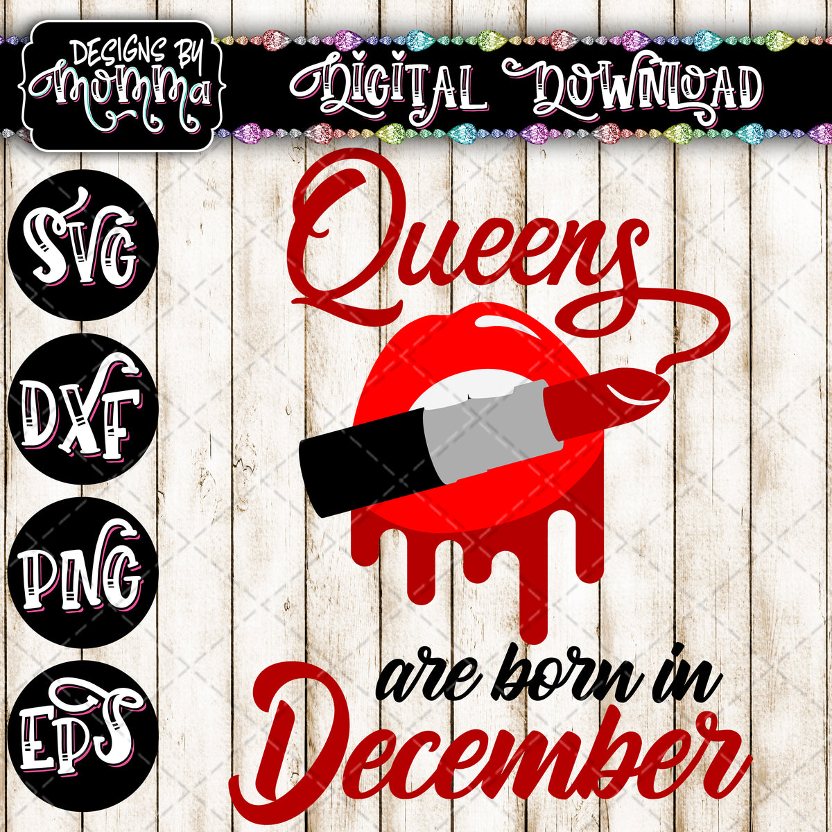 Download Queens are born in December Lips Lipstick SVG DXF EPS PNG ...