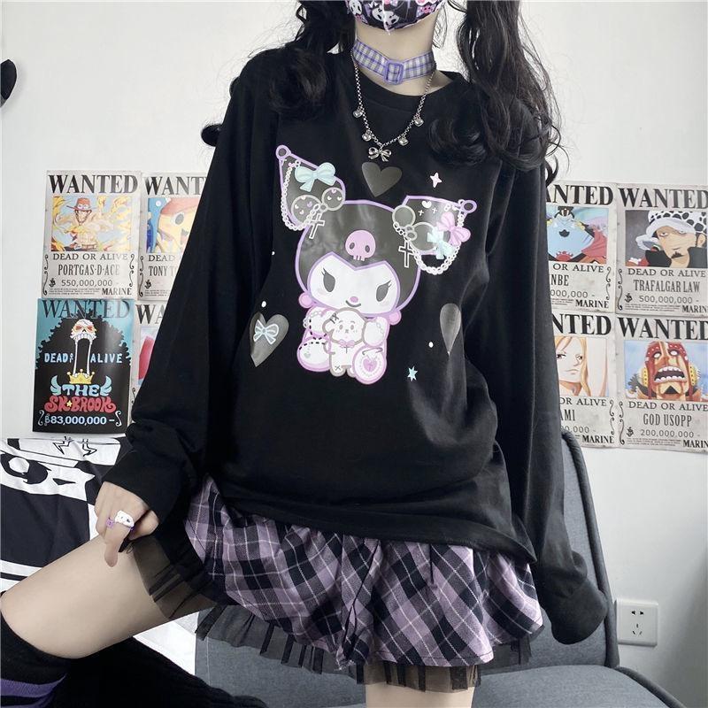 Pastel Goth Kuromi Crewneck Sweater Sweatshirt Cute Kawaii Arcane