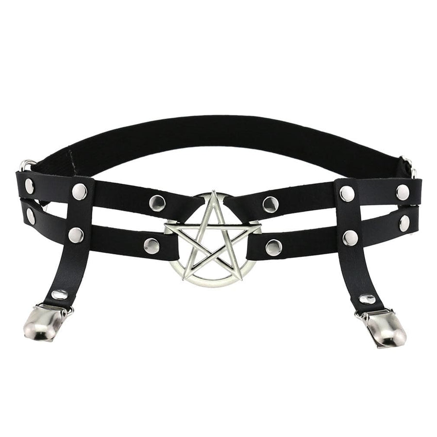 Pentagram Garter Belt Witch Pagan Occult Dark Gothic Fashion