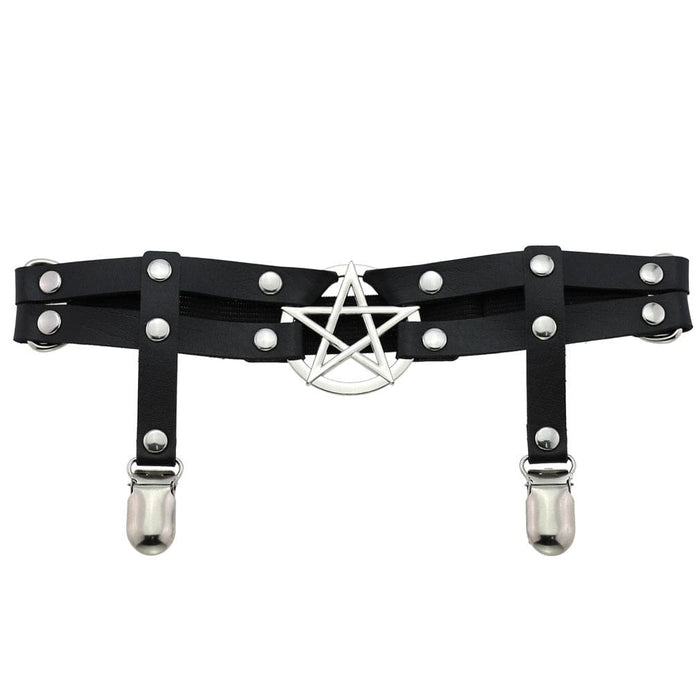 Pentagram Garter Belt Witch Pagan Occult Dark Gothic Fashion