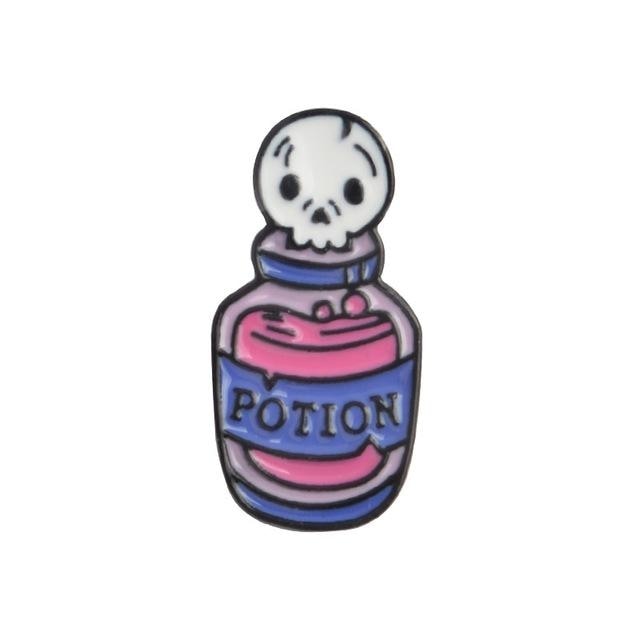 Halloween Pastel Goth Potion Enamel Pin Lapel Brooch