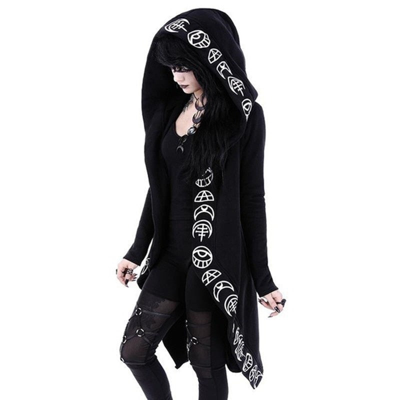 Forest Witch Hooded Dress Wide Sleeve Bat Wing Halloween Gothic Kawaii –  Kawaii Babe