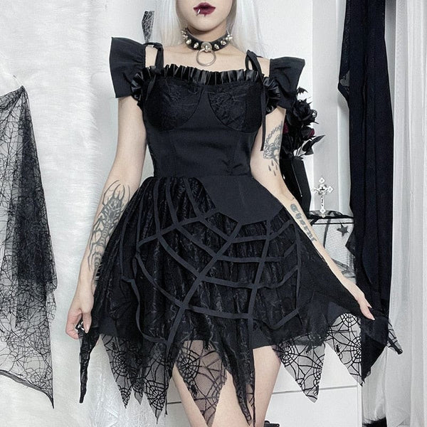 Spider Web Princess Dress Goth Occult Pagan | Arcane Trail