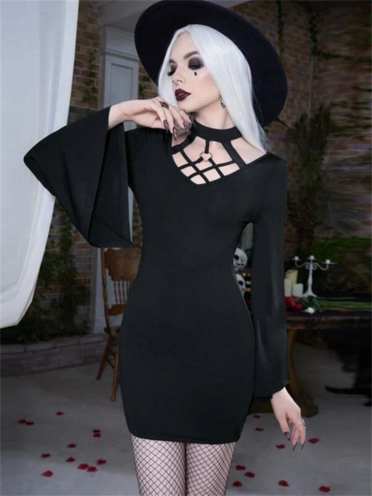 Forest Witch Hooded Dress Wide Sleeve Bat Wing Halloween Gothic Kawaii –  Kawaii Babe