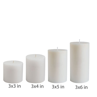 American-Elm American-Elm 3 pcs Unscented 3x6 Inch White Round Pillar Candle, Premium Wax Candles for Home Decor Hapuka Round Pillar Candles