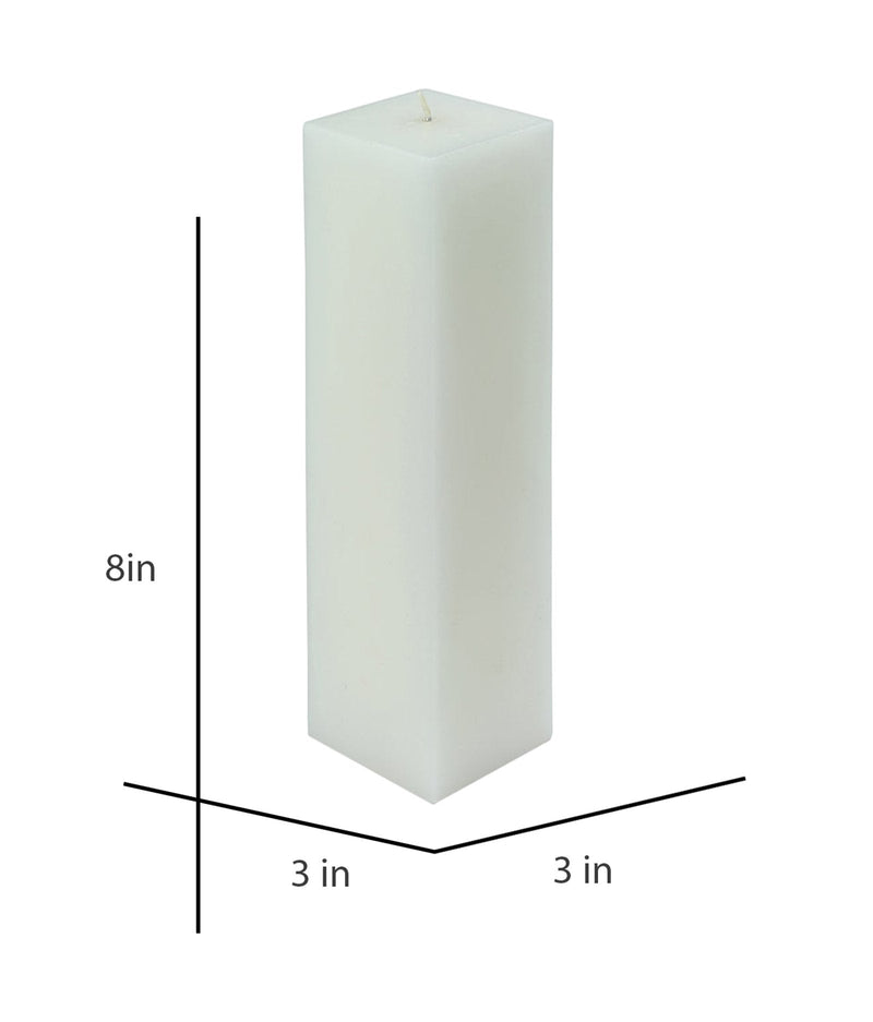 American-Elm American-Elm 3 pcs Unscented 3x3x8 Inch White Square Pillar Candle, Premium Wax Candles for Home Decor Hapuka Square Pillar Candles