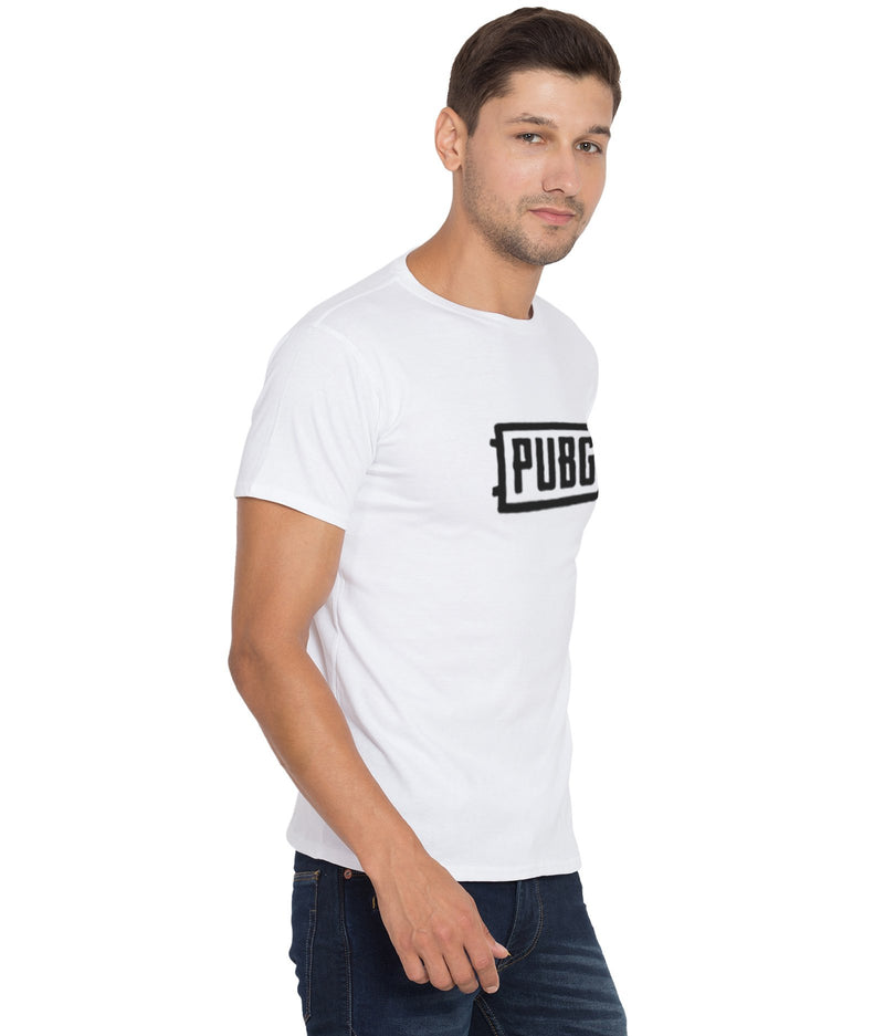 Cliths Cliths Printed Pubg Tshirts For Men/ Sport Tshirts For Men Half Sleeve-White And Black Hapuka T Shirt-Men
