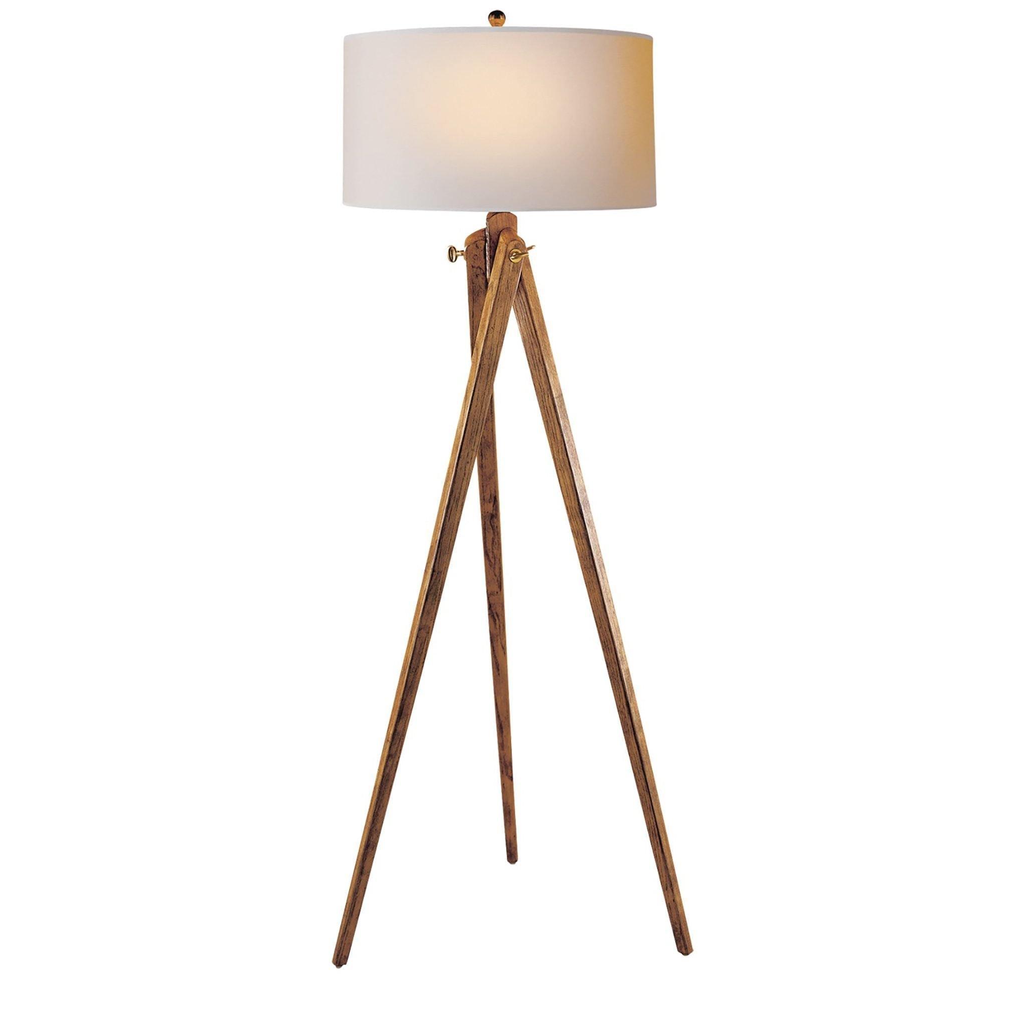 betekenis papier Kostbaar Tripod Floor Lamp, Wood w/ Natural White Shade – Pure Salt Shoppe