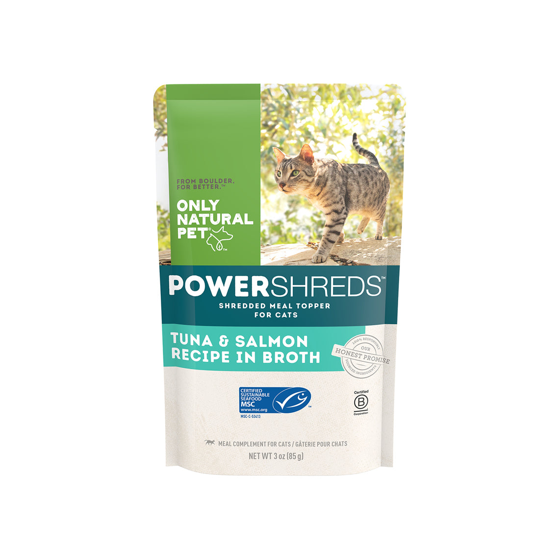 vores komme til syne Flock PowerShreds Tuna & Salmon Single Cat Food Topper | Only Natural Pet