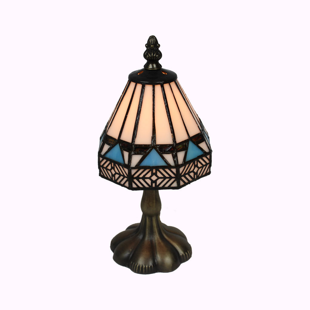 small blue table lamp