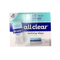 ALL CLEAR Surface Sanitizing Bacteriostatic Wipes 320 Wipes