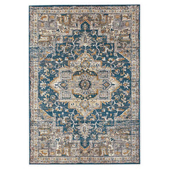 BEE & WILLOW HOME BEDFORD MEDALLION 5' RUNNER IN BLUE/GREY