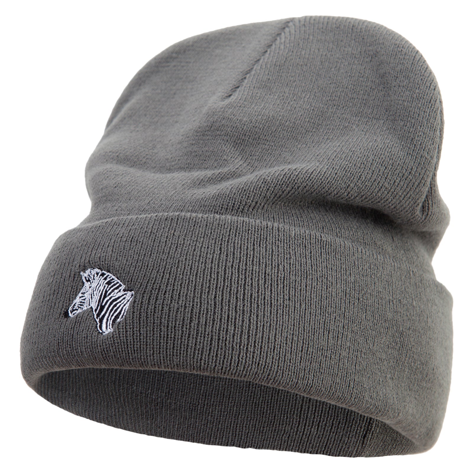 Zebra Embroidered Big Size Acrylic Long Beanies