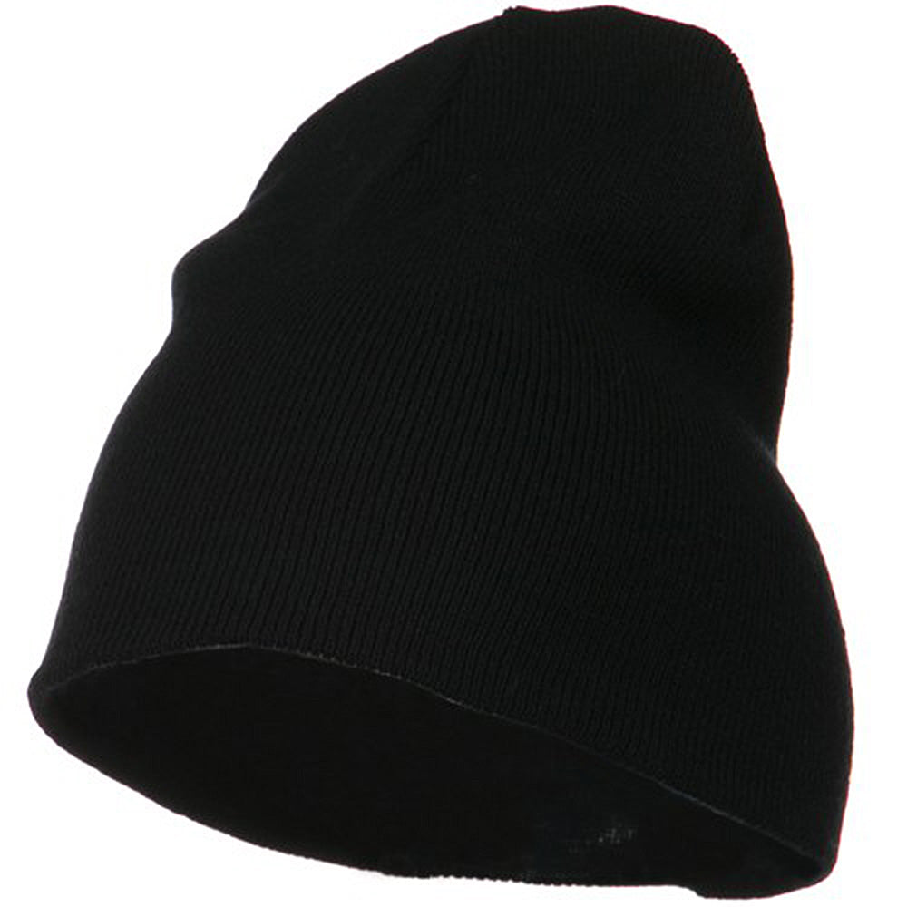 Big Size Acrylic Short Beanie - Black XL-3XL