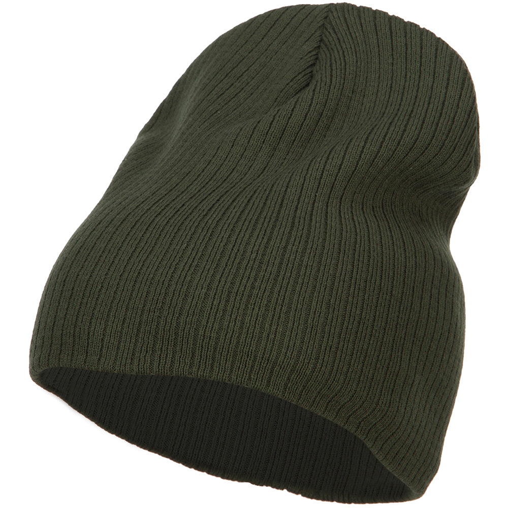 Big Size Cotton Short Beanie - Olive XL-3XL