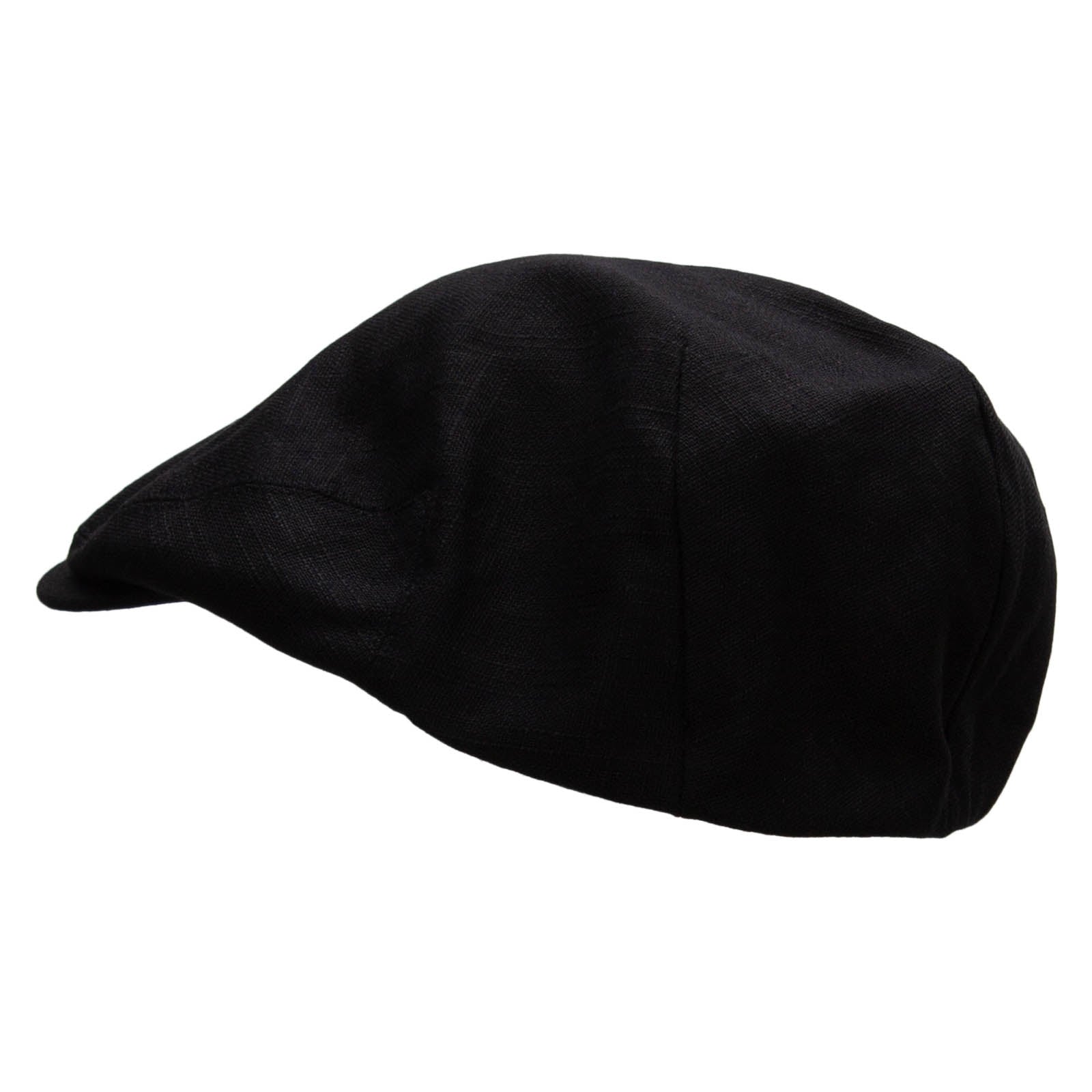 Big Size Men&#039;s Linen Ivy Cap - Black-3XL