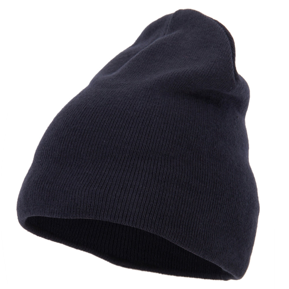 Big Size Superior Cotton Short Knit Beanie - Navy XL-3XL