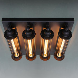 Retro Vintage Ceiling Light 4 Lights Edison Bulbs Metal