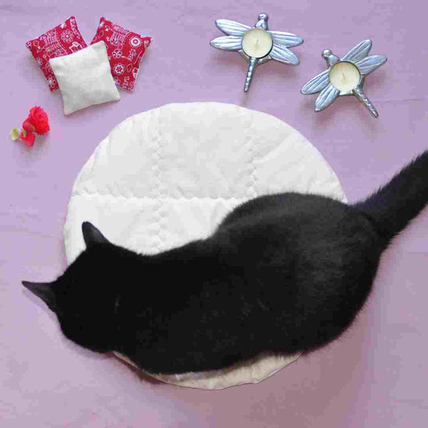 Coussin Rond Pour Arbre A Chat En Tissu Biologique Vivi C Est Bio