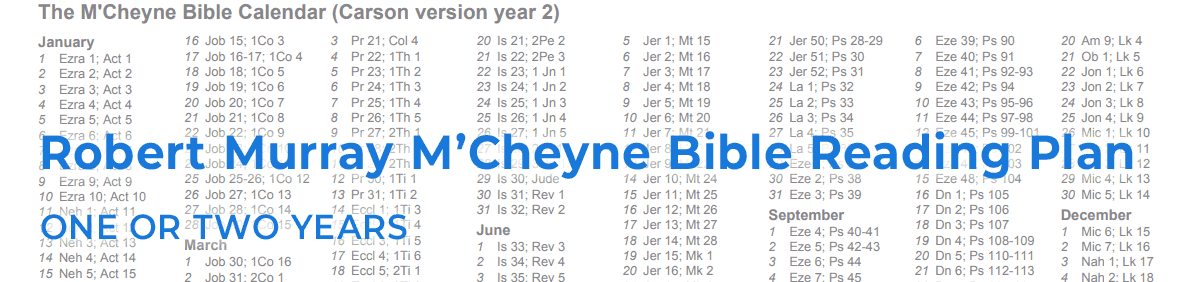 One Year Bible Reading Chart