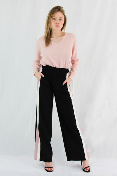 Mode tendance pantalon large taille haute