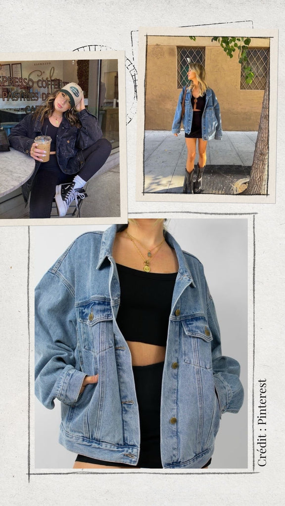 Absolème porter la veste en jean oversize