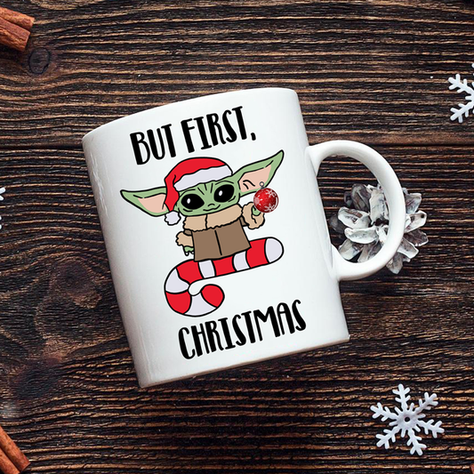 But First Sippy Sip Coffee Mug, Grogu Coffee Mug, Adorable B